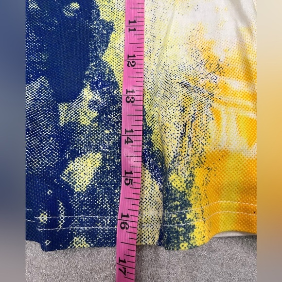 [S] Anna Sui & UO Cropped Tee CC Graphic Crop Top with Blue and Yellow Design - Picture 8 of 8
